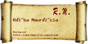 Rába Maurícia névjegykártya